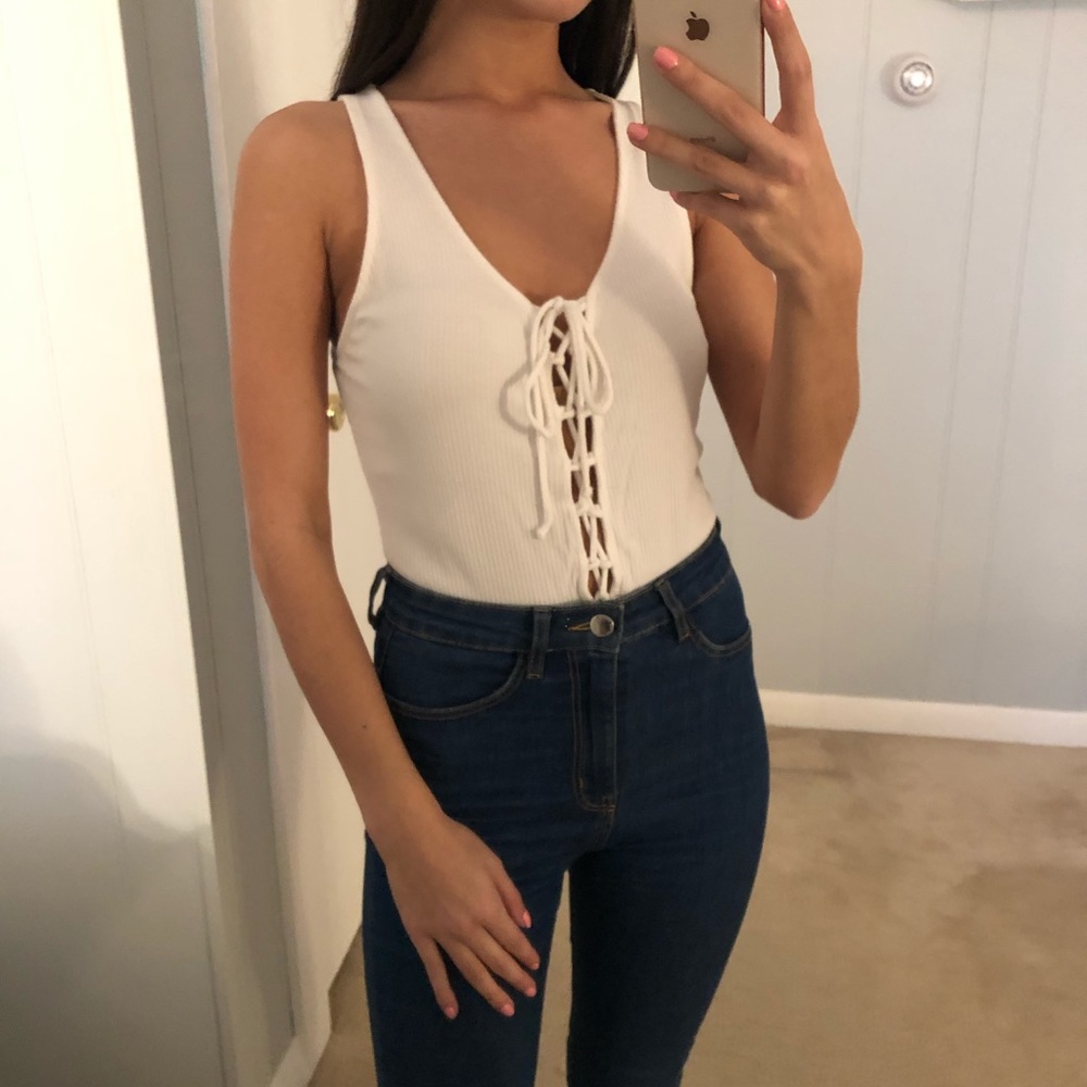 Forever 21 Lace up Bodysuit